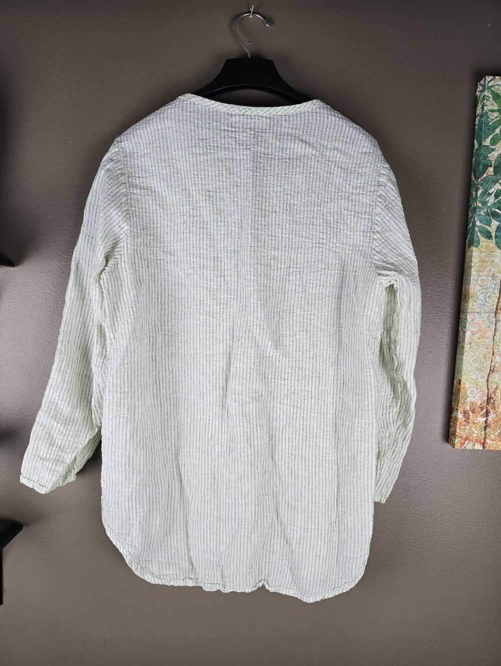 Flax Linen Button down Tunic Top Small - Picture 2 of 12